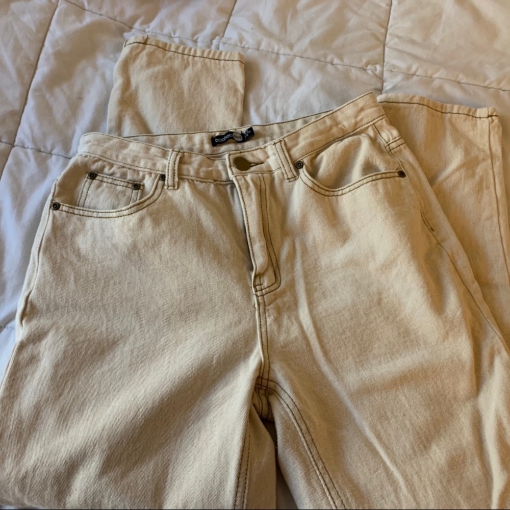 boohoo contrast stitch mom jeans